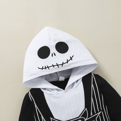 Baby Halloween Skeleton Hooded Jumpsuit