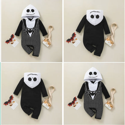 Baby Halloween Skeleton Hooded Jumpsuit