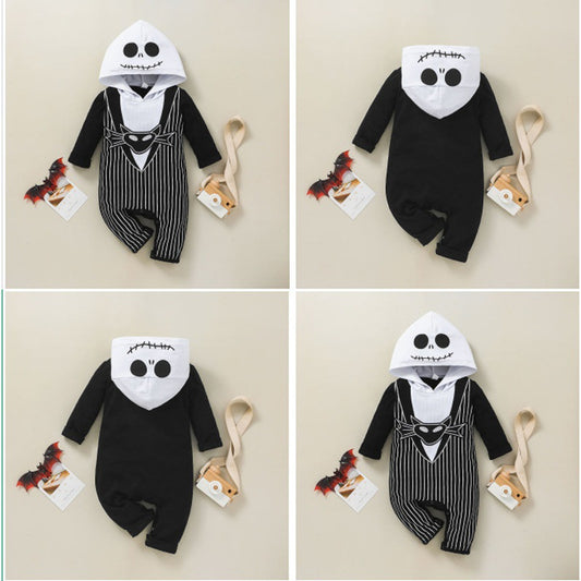 Baby Halloween Skeleton Hooded Jumpsuit