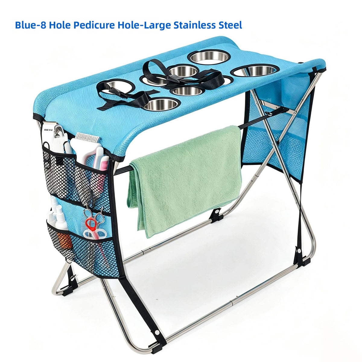 Foldable Pet Grooming & Bathing Table with Storage