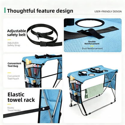 Foldable Pet Grooming & Bathing Table with Storage