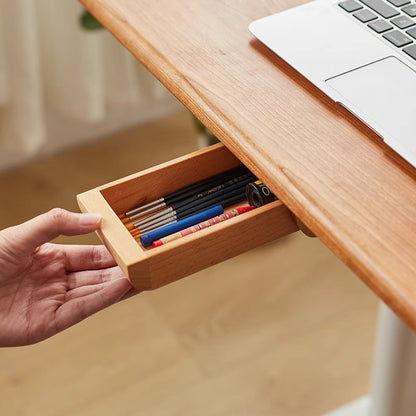 No-Drill Under-Desk Drawer Organizer, Bamboo Wood