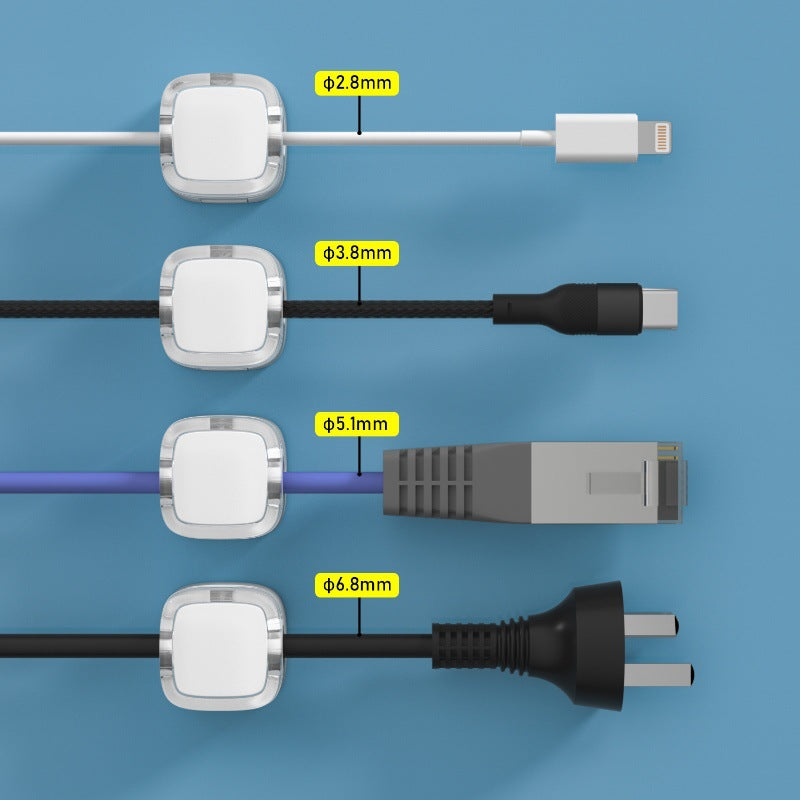 Magnetic Cable Clips, 6-Pack Desk Organizer