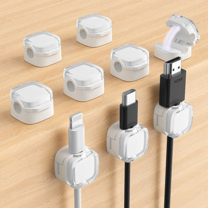 Magnetic Cable Clips, 6-Pack Desk Organizer