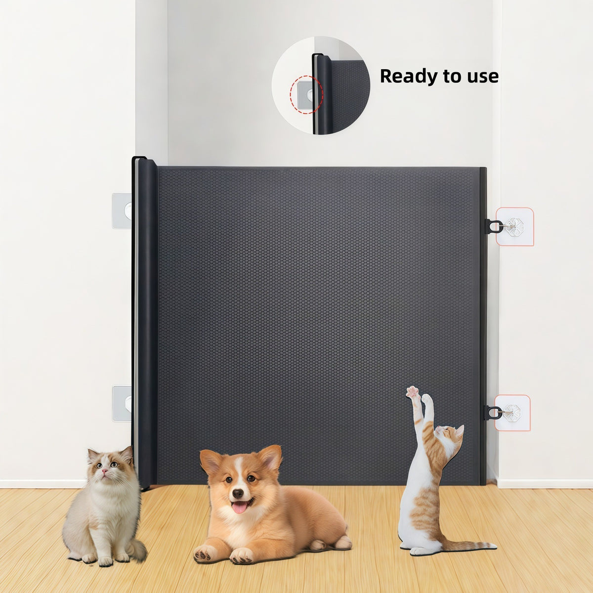 Retractable Mesh Pet Gate for Doorways